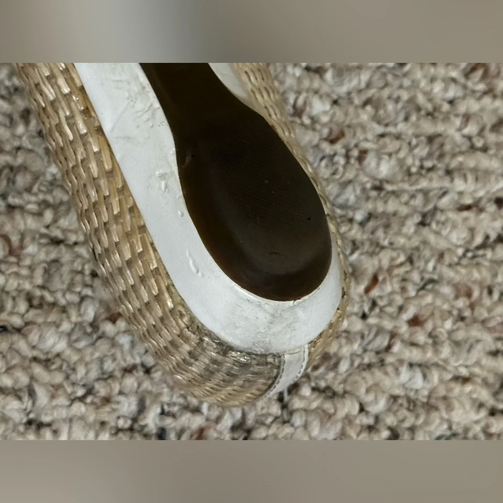 Liz Claiborne Women's "Aleya" Beige/White Woven Wicker Flats Shoes Size 9.5M - Picture 6 of 13